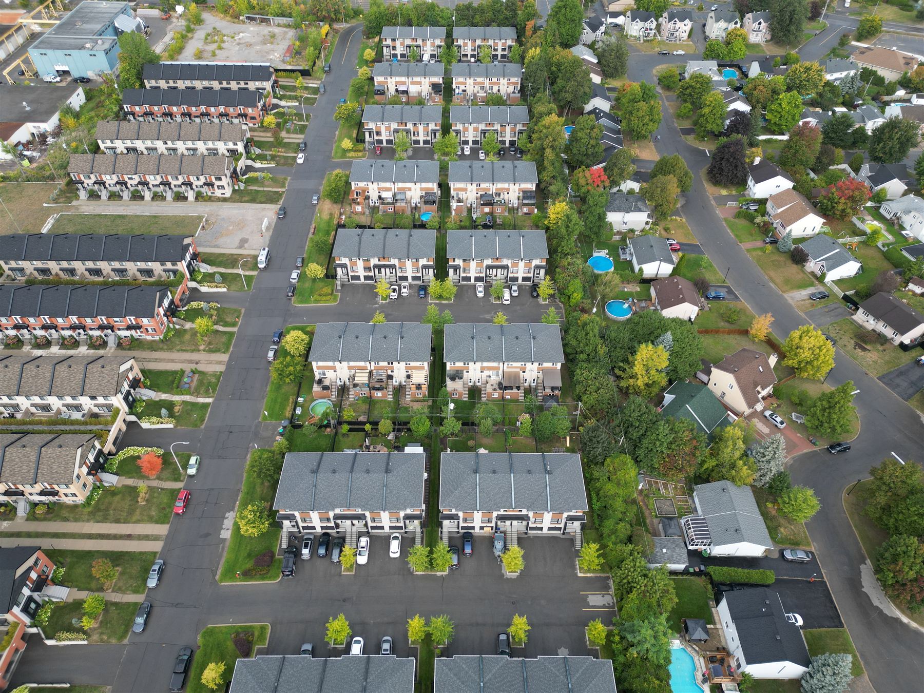 Vue aérienne d’un ensemble de copropriétés