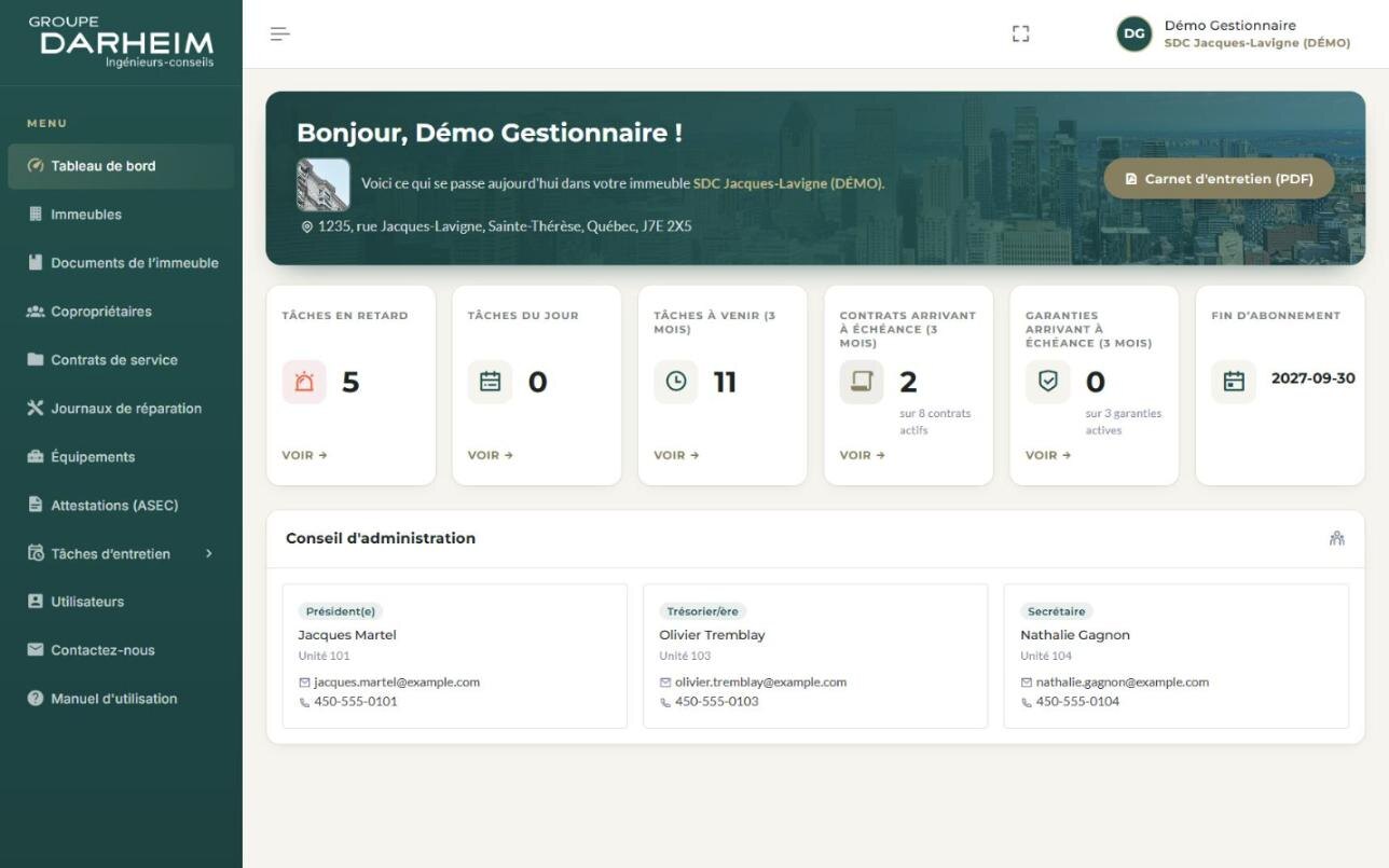 Carnet numérique – tableau de bord